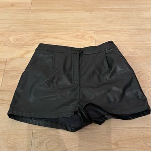 Vegan leather shorts